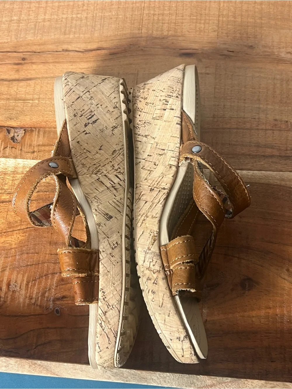Crocs Leather Strap Wedge Sandal Size 7